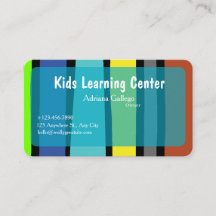 carte de visite centre d'apprentissage pour enfant