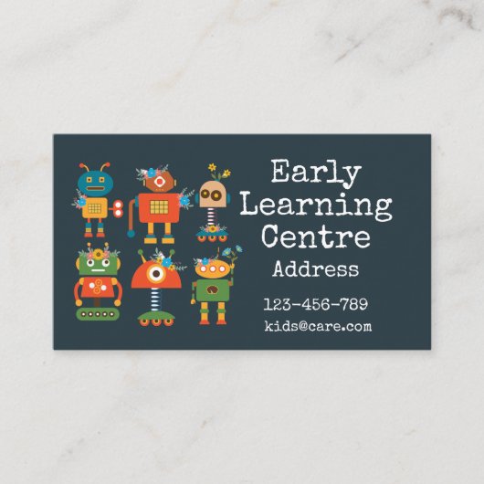 Carte De Visite Centre d'apprentissage précoce Garderie robots d'a (Devant)