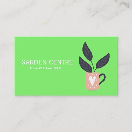 Carte De Visite Centre de jardin moderne pastel plante (Devant)