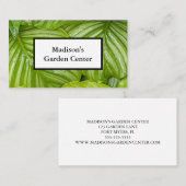 Carte De Visite Centre de Jardin Photographique Feuille Vert  (Devant / Derrière)