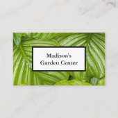 Carte De Visite Centre de Jardin Photographique Feuille Vert  (Devant)
