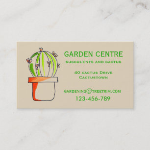 Carte De Visite Centre de jardin succulents et plantes de cactus