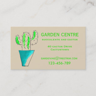 Carte De Visite Centre de jardin succulents et plantes de cactus