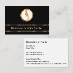 Carte De Visite Centre de la colonne vertébrale de chiropraticien
