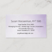 Carte De Visite Centre de mode de vie du flux de yoga (Dos)