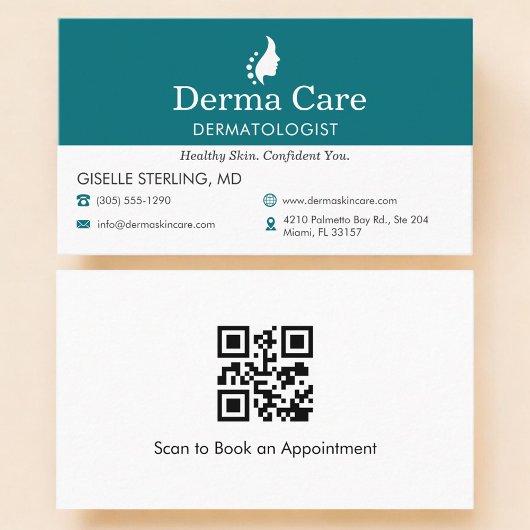 Carte De Visite Centre de soins de la peau Dermatologue Code QR