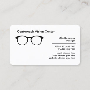 Carte De Visite Centre de vision de vente au détail moderne