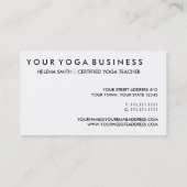 Carte De Visite Centre de yoga/affaires/professeur élégants de (Dos)
