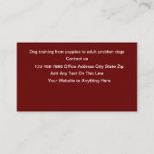 Carte De Visite Centre D'Entraînement Et D'Obéissance Des Chiens (Dos)