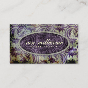 Carte De Visite Centre plus foncé pourpre d'or de Vin Millésimé