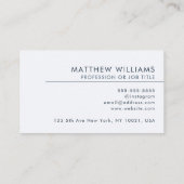 Carte De Visite CEO Professional QR Code Logo Moderne (Dos)