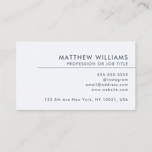 Carte De Visite CEO Professional QR Code Logo Moderne (Dos)