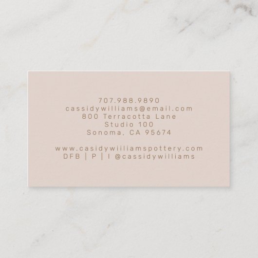 Carte De Visite Céramique artisanale Potter Potterie (Dos)