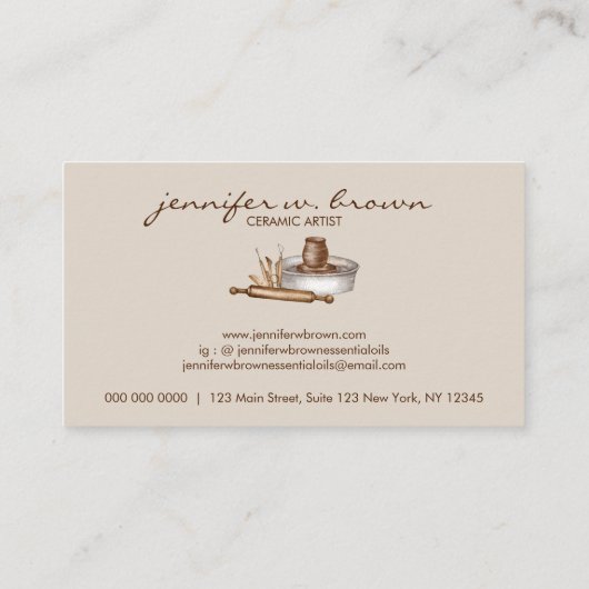 Carte De Visite Céramique de poterie (Dos)