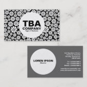 Carte De Visite Cercle - 8 pétales - (or) sur blanc (Devant / Derrière)