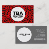 Carte De Visite Cercle - 8 pétales - rouge sur noir (Devant / Derrière)