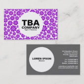 Carte De Visite Cercle - 8 pétales - violet sur blanc (Devant / Derrière)