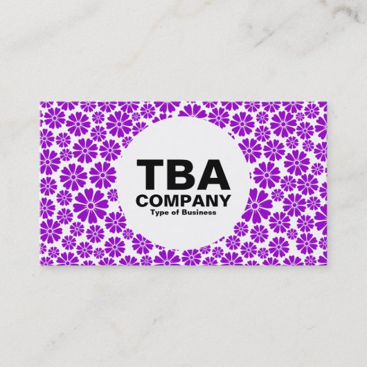 Carte De Visite Cercle - 8 pétales - violet sur blanc (Devant)
