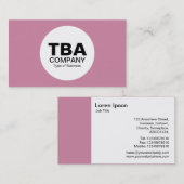 Carte De Visite Cercle (Alt Version) - Rose cashmere cf86a3 (Devant / Derrière)