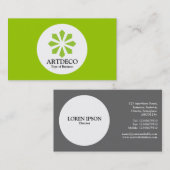 Carte De Visite Cercle - Art Déco - Martian Green (Devant / Derrière)