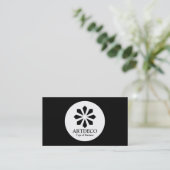 Carte De Visite Cercle - Art Déco - Noir (Debout devant)