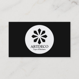 Carte De Visite Cercle - Art Déco - Noir