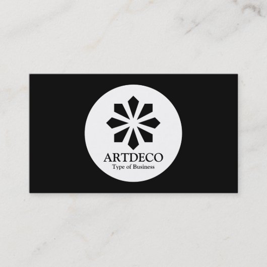 Carte De Visite Cercle - Art Déco - Noir (Devant)