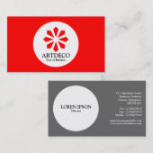 Carte De Visite Cercle - Art Déco - Rouge (Devant / Derrière)