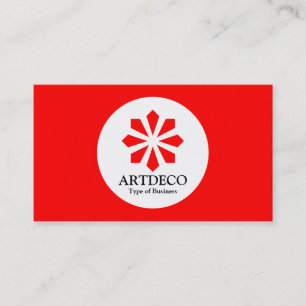 Carte De Visite Cercle - Art Déco - Rouge