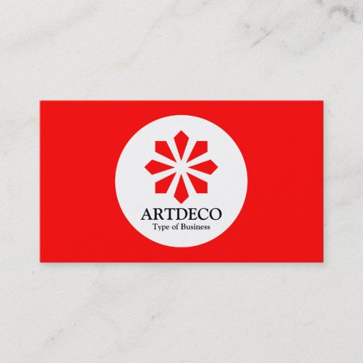 Carte De Visite Cercle - Art Déco - Rouge (Devant)