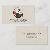 Carte De Visite Cercle blanc Lotus Enso Zen  (Devant / Derrière)