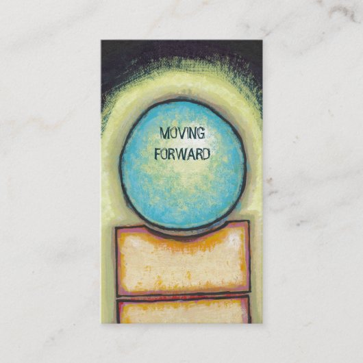 Carte De Visite Cercle bleu d'amusement d'art abstrait peignant (Devant)