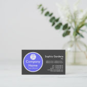 Carte De Visite Cercle bleu - gris foncé (Debout devant)
