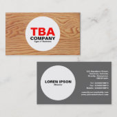 Carte De Visite Cercle - Bois 02 (Devant / Derrière)