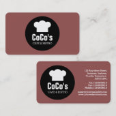 Carte De Visite Cercle Casquette du chef - Rouge foncé 955251 (Devant / Derrière)