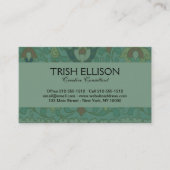 Carte De Visite Cercle chinois antique bleu vert (Devant)