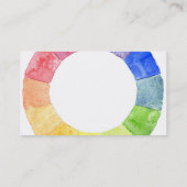 Carte De Visite Cercle coloré moderne d'anneau d'aquarelle (Dos)