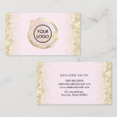 Carte De Visite cercle d'aquarelle rose pâle (Devant / Derrière)