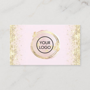 Carte De Visite cercle d'aquarelle rose pâle