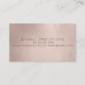 Carte De Visite Cercle de brosse d'or Rose professionnel élégant (Dos)