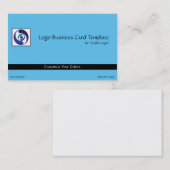 Carte De Visite Cercle de coupe - Logo Turquoise et Cercles (Devant / Derrière)