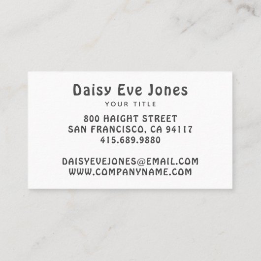 Carte De Visite Cercle de fleurs vert orange noir rétro Boho (Dos)