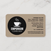 Carte De Visite Cercle de la coupe du café - Café b69f85 (Dos)