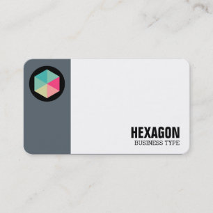 Carte De Visite Cercle de marge - Hexagon de couleur 02 - Gris ble