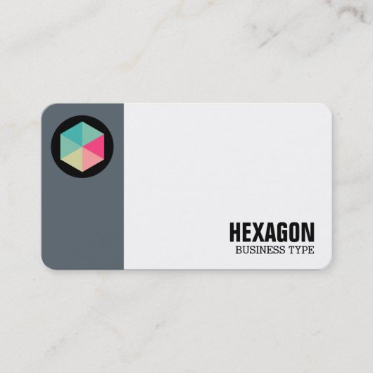 Carte De Visite Cercle de marge - Hexagon de couleur 02 - Gris ble (Devant)