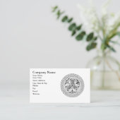 Carte De Visite Cercle de nouilles celtiques avec oiseaux (Debout devant)