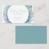 Carte De Visite Cercle de Parties scintillant bleu (Devant / Derrière)