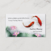 Carte De Visite Cercle de vie Oriental Zen Feng Shui Koi & Lotus (Devant)