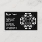 Carte De Visite Cercle demi-ton 02 - Blanc sur Noir (Dos)