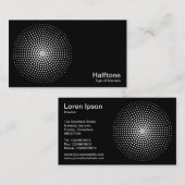 Carte De Visite Cercle demi-ton 03 - Blanc sur noir (Devant / Derrière)